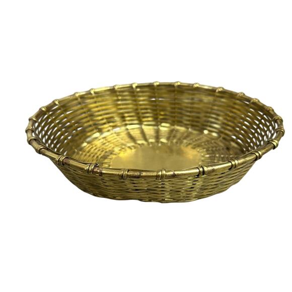 Vintage- India- Brass Woven regency- decor - golden- retro - Picture 1 of 10